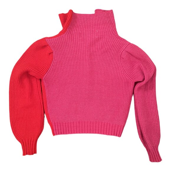 PINK MARTINI - Two-Toned Knit Sweater - Red/Pink - XXS - Picture 2 of 8
